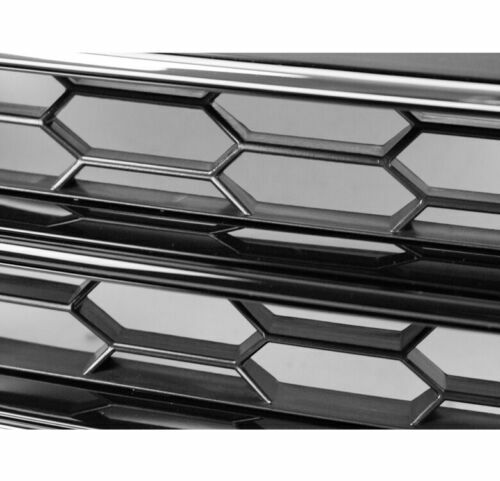 FiIT 2015-2018 VW MK6 JETTA MESH HEX HONEYCOMB UPPER GRILLE GRILL W/CHROME TRIM
