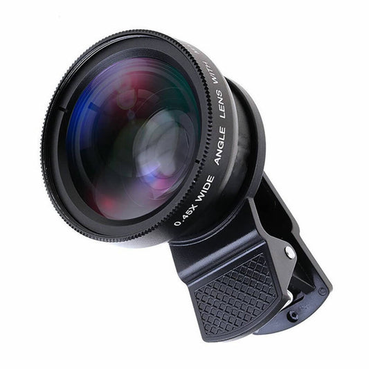 Solid Spare Phone Camera Lens 0.45x HD Wide Angle Lens 15x Macro Lens HD Lentes For iPhone
