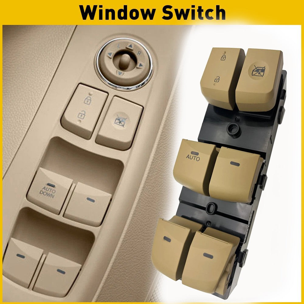 Left Driver Side Master Door Window Switch Beige For 2011-2015 Hyundai Elantra