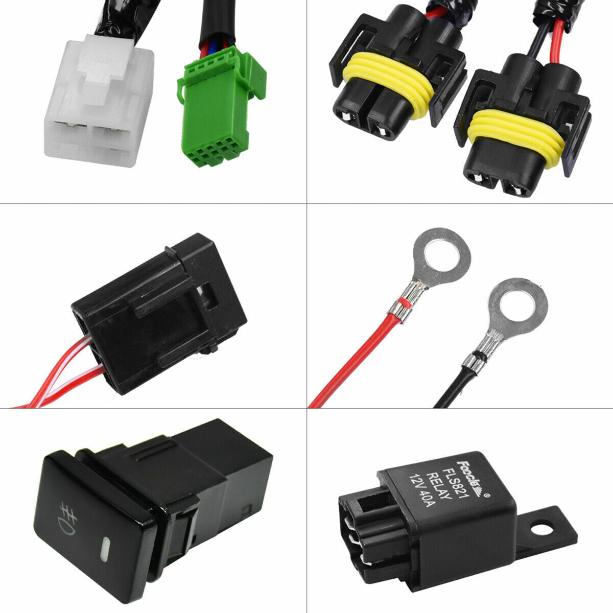 For Honda Civic CRV H11 Fog Light Lamp Wiring Harness Switch 12V 40A