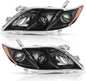 Solid Spare Fit For Toyota Camry 2007-2009 Black Clear Housing Projector Headlight Set L+R