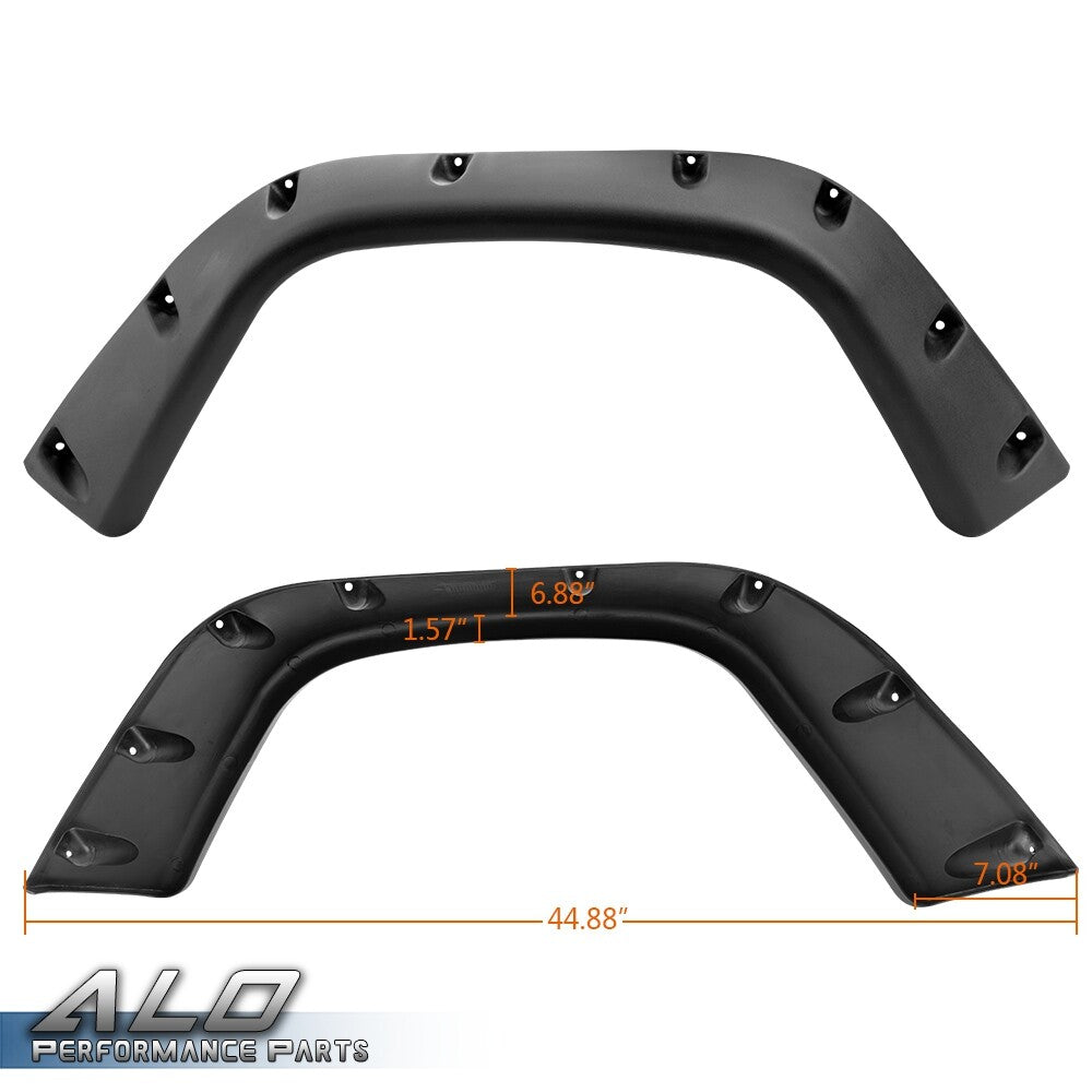 Solid Spare Wide Black Pocket Extended Fender Flares Kit Fit For 97-06 Jeep Wrangler TJ