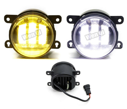 For Honda Nissan Subaru White/Yellow Dual Color 9W LED Fog Lights Lamps