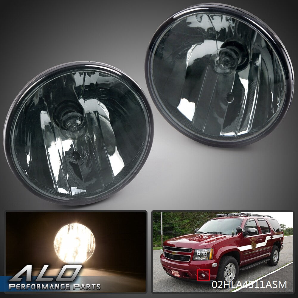 Solid Spare Smoked Fog Lights Fit For 07-2014 Chevy Tahoe Avalanche Suburban GMC with Bulbs