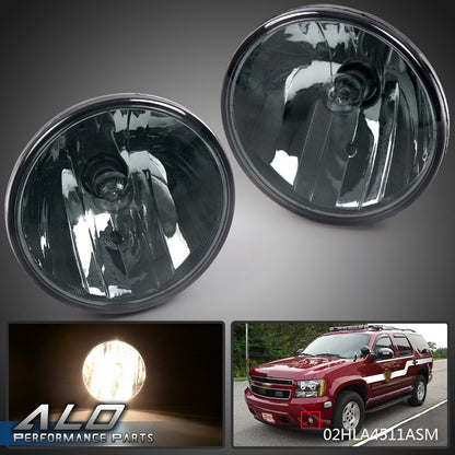 Solid Spare Smoked Fog Lights Fit For 07-2014 Chevy Tahoe Avalanche Suburban GMC with Bulbs