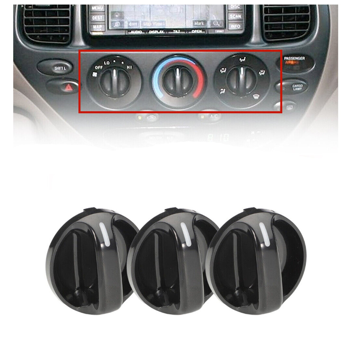 559050C010 For 00-06 Toyota Tundra 3x Replacement A/C Heater Panel Control Knob