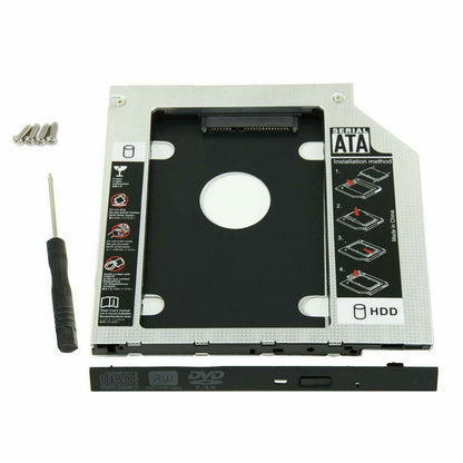 New 12.7mm For DVD/CD-ROM Optical Bay SATA 2nd SSD Hard Drive Caddy Bracket USA