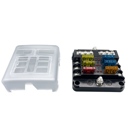 Blade Fuse Box Block Holder 12-24V 6 Way Car Boat Power Distribution Panel Board