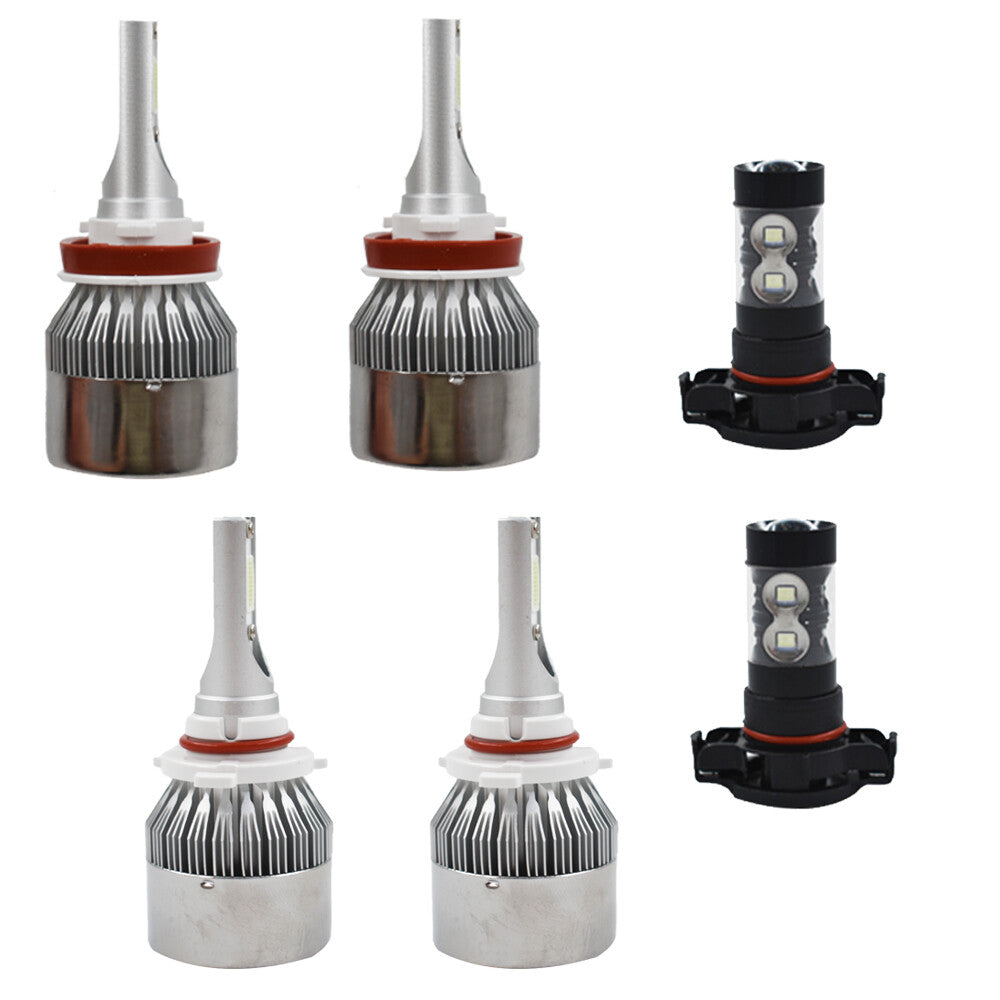 Solid Spare 9005 H11 LED Headlight+Fog Light 8000K Left+Right Fit For Toyota Tundra 07-12