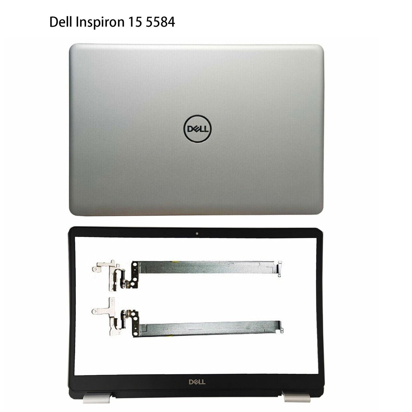 New Back Cover & Bezel Hinges For Dell Inspiron 15 5584 Top Silver Lid 0GYCJR US