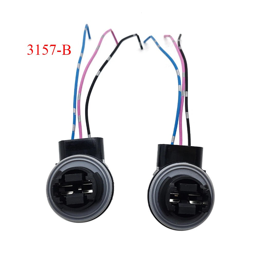 2x 3157 4157 Bulb Socket Brake Turn Signal Light Harness Wire Plug Connector