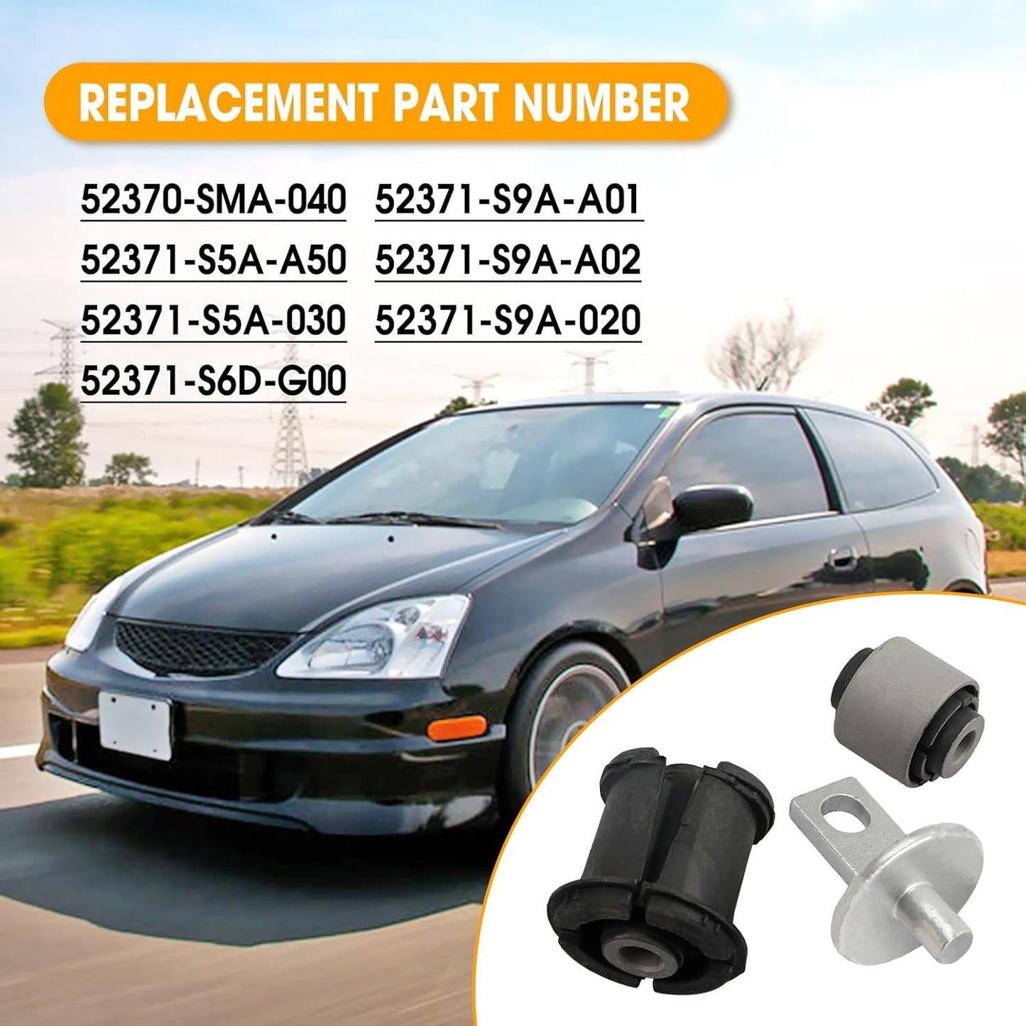 2set Rear Control Trailing Arm Axle Bushes Bushings For Honda CR-V CRV 2002-2006