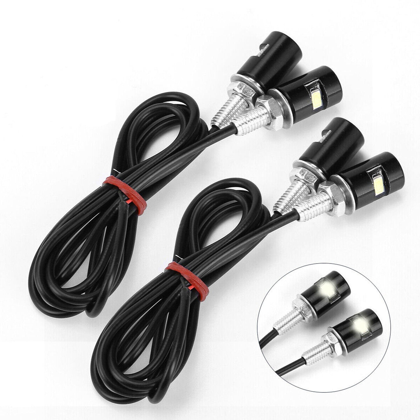 4× Motorcycle Car LED License Plate Light 5630/5730 SMD Screw Bolt Lamp Bulbs US