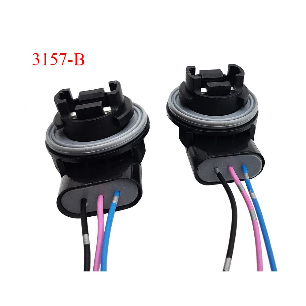 2x 3157 4157 Bulb Socket Brake Turn Signal Light Harness Wire Plug Connector