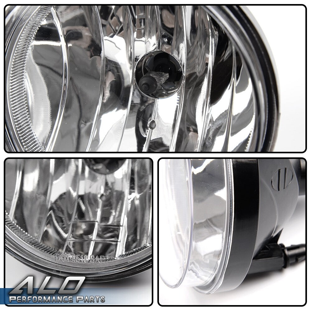 Solid Spare Fit For 07-13 GMC Sierra 1500 2500 3500 HD Clear Front Bumper Fog Lights Lamps