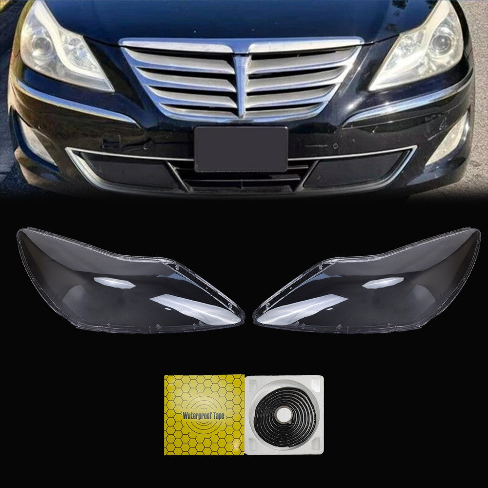 For Hyundai Genesis 2012-2014 Clear Headlight Lens Cover Headlamp Lenses LH+RH