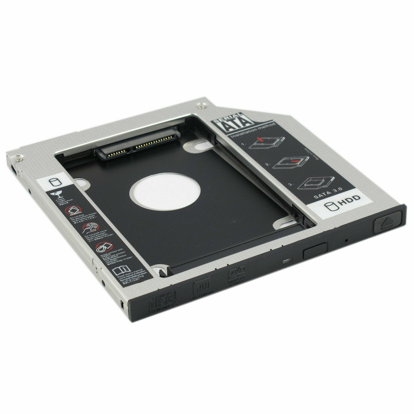 New12.7mm Universal for SATA 2nd HDD SSD Hard Drive Caddy CD/DVD-ROM Optical Bay