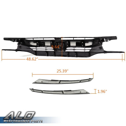 Solid Spare Fit For 2016-2018 Honda Civic Front Hood Grille Mesh Grille Factory Style New