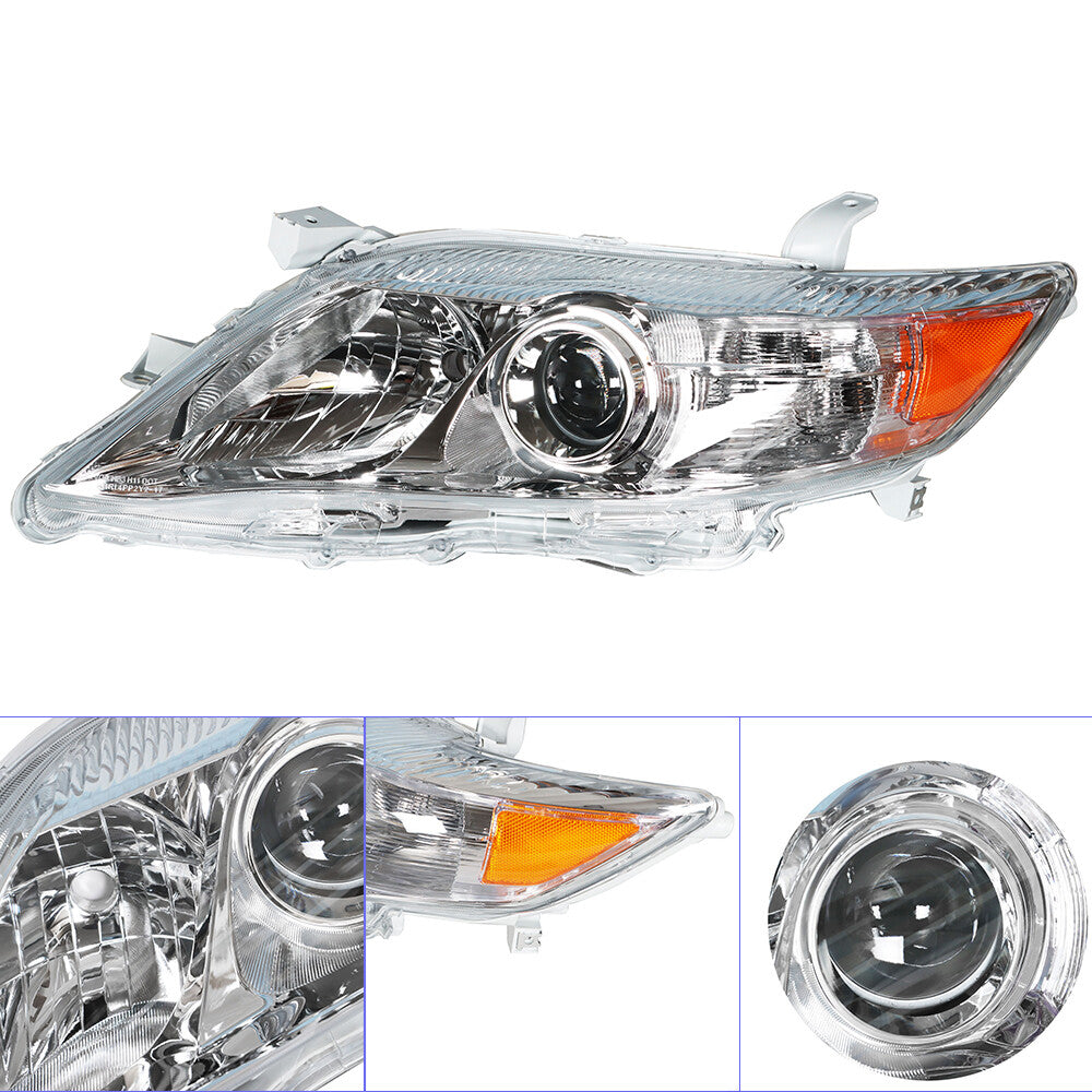 Solid Spare Pair Set For Toyota Camry Hybrid 2010-2011 Headlight Replacement Chrome Housing