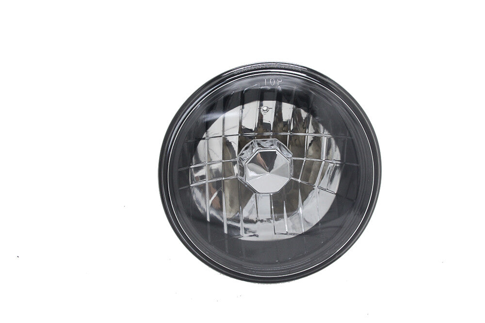 7" Inch Round Clear Lens Diamond Cut Projector Black Chrome Headlights