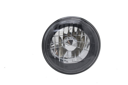 7" Inch Round Clear Lens Diamond Cut Projector Black Chrome Headlights