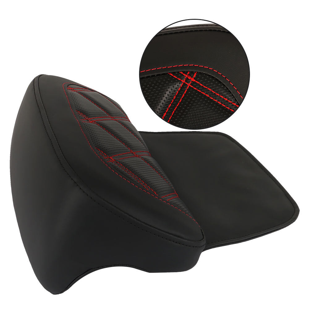 Solid Spare Backrest Pad Red Stitching For Glide Street Road Glide Road King 2009-UP USA