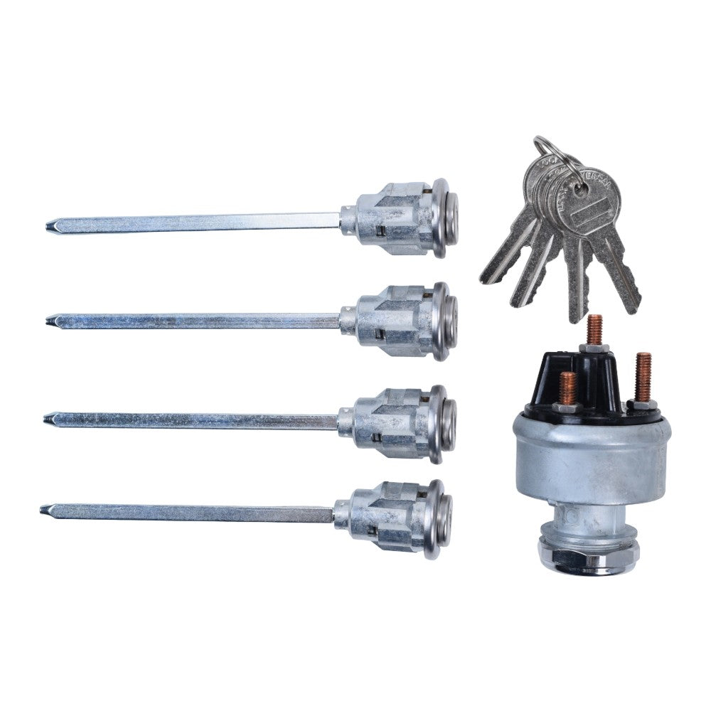 5Pcs Door Lock Cylinder Set with 4 Keys For Mack R-Series Truck 1967-2005