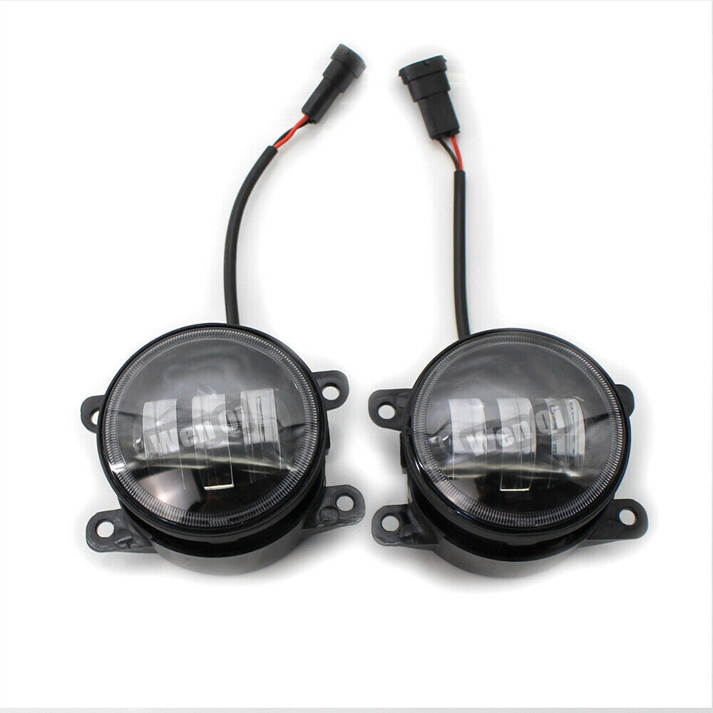 For Honda Nissan Subaru White/Yellow Dual Color 9W LED Fog Lights Lamps