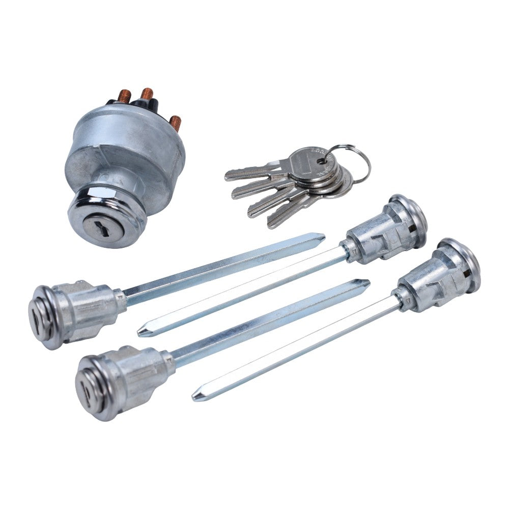 5Pcs Door Lock Cylinder Set with 4 Keys For Mack R-Series Truck 1967-2005