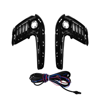 LED Sequential Turn Signal DRL Fog Lights w/Hole For 2016-2018 Hyundai Elantra