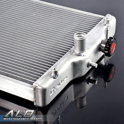 Solid Spare 42mm 2 Row Radiator Fit For 92-00 Honda Civic D15/16 EG/EK +Silicone Hose
