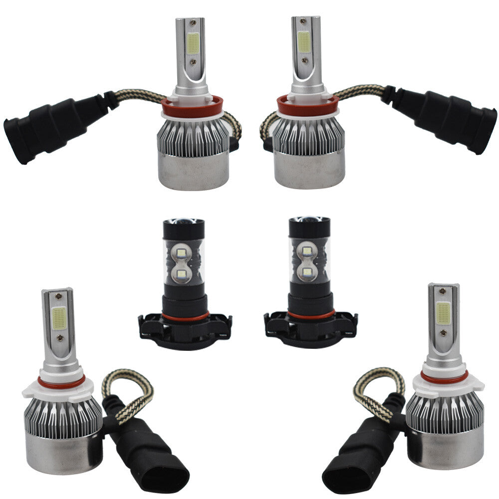 Solid Spare 9005 H11 LED Headlight+Fog Light 8000K Left+Right Fit For Toyota Tundra 07-12
