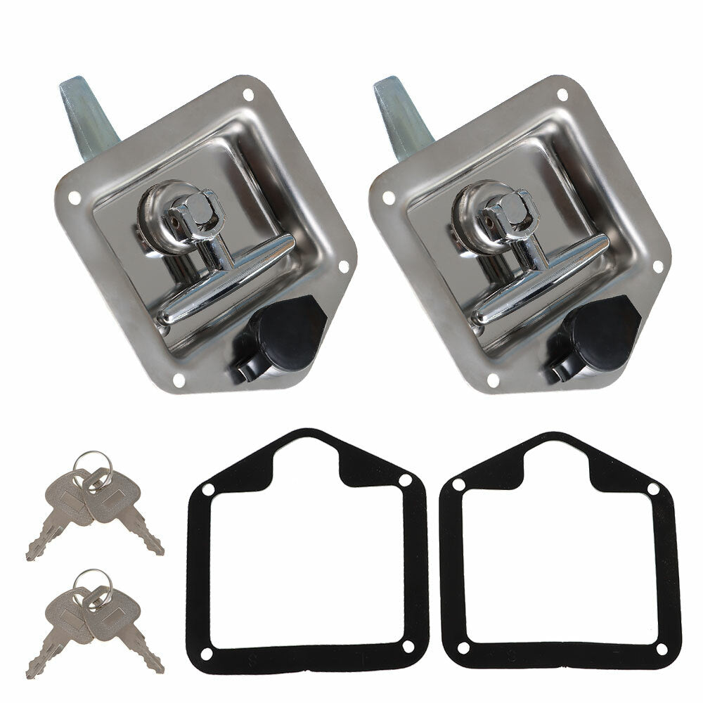 Solid Spare Trailer Door Latch T-Handle Lock Key for Camper RV Truck Stainless Steel Toolbox
