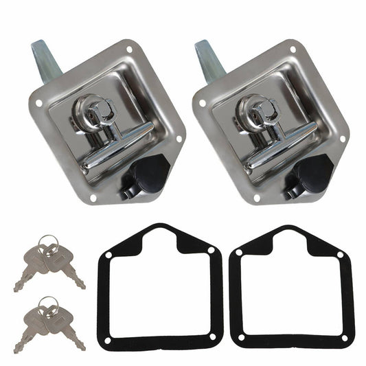 Solid Spare Trailer Door Latch T-Handle Lock Key for Camper RV Truck Stainless Steel Toolbox