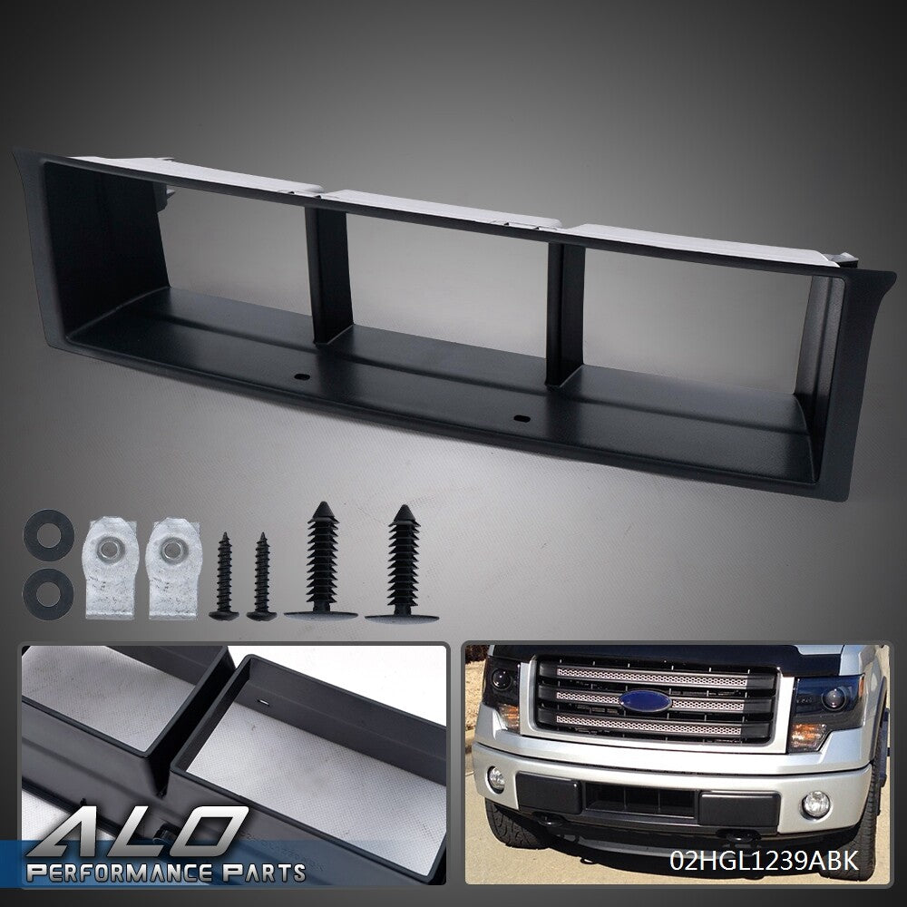Solid Spare Fit For 2009-2014 Ford F-150 Front Bumper Lower Grille Insert Trim Panel Black