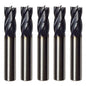 5 PCS 1/2" 4 FLUTE CARBIDE END MILL - REGULAR LENGTH - TiALN COATED New