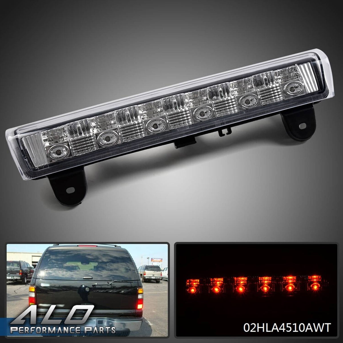 Solid Spare Fit For 2000-2006 Chevy Suburban Tahoe GMC Yukon Chrome LED 3rd Brake Rear Light