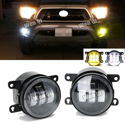 For Honda Nissan Subaru White/Yellow Dual Color 9W LED Fog Lights Lamps