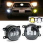 For Honda Nissan Subaru White/Yellow Dual Color 9W LED Fog Lights Lamps