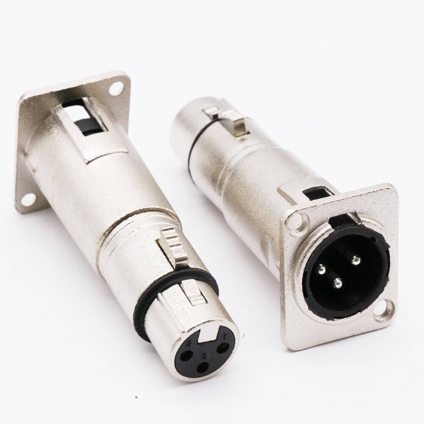4x 3Pin XLR Male to Female Audio Pass Thru Feed Panel Mount Connector Adapter US
