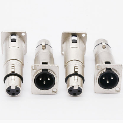 3 Pin XLR Male To XLR Female Feed/Pass Thru Connector Adapter For D Panel Mount