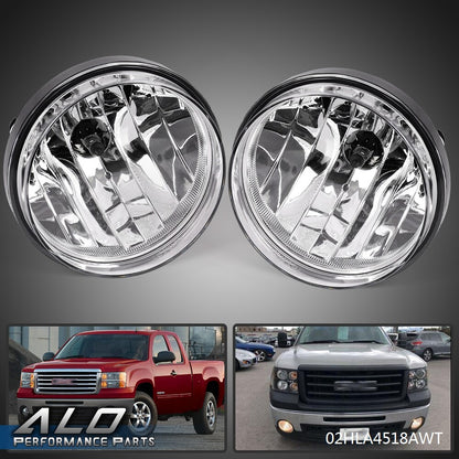 Solid Spare Fit For 07-13 GMC Sierra 1500 2500 3500 HD Clear Front Bumper Fog Lights Lamps