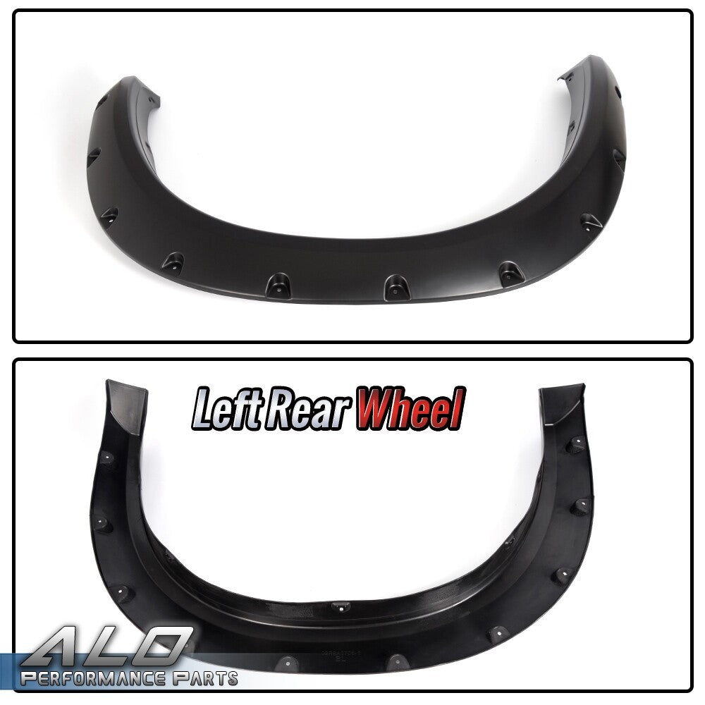 Solid Spare Pocket Rivet Style Fender Flares Smooth Black Set Fit For 09-22 Dodge Ram 1500