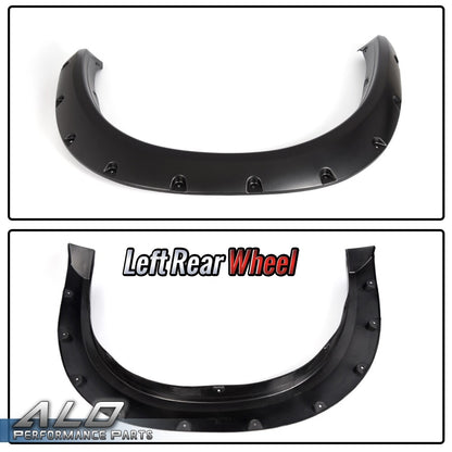 Solid Spare Pocket Rivet Style Fender Flares Smooth Black Set Fit For 09-22 Dodge Ram 1500