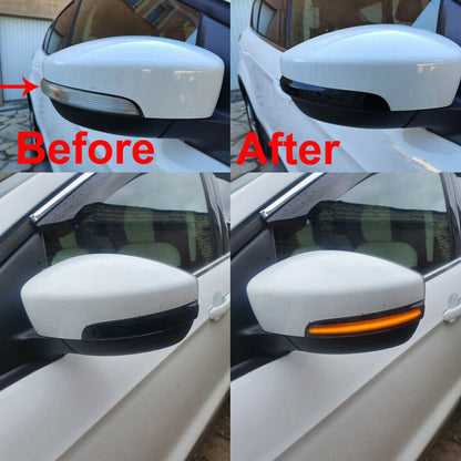 Sequential LED Side Mirror Turn Signal Light For Ford Kuga Escape EcoSport Focus