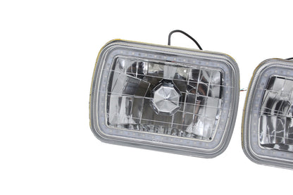 For 86-95 JEEP WRANGLER YJ 7X6 RGB MULTI COLOR LED SMD Halo Headlights PAIR