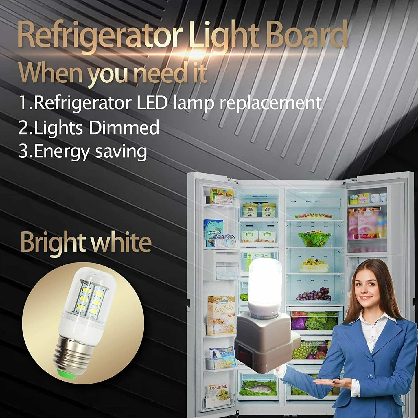 Refrigerator LED Light Bulb For Frigidaire 5304511738 PS12364857 AP6278388