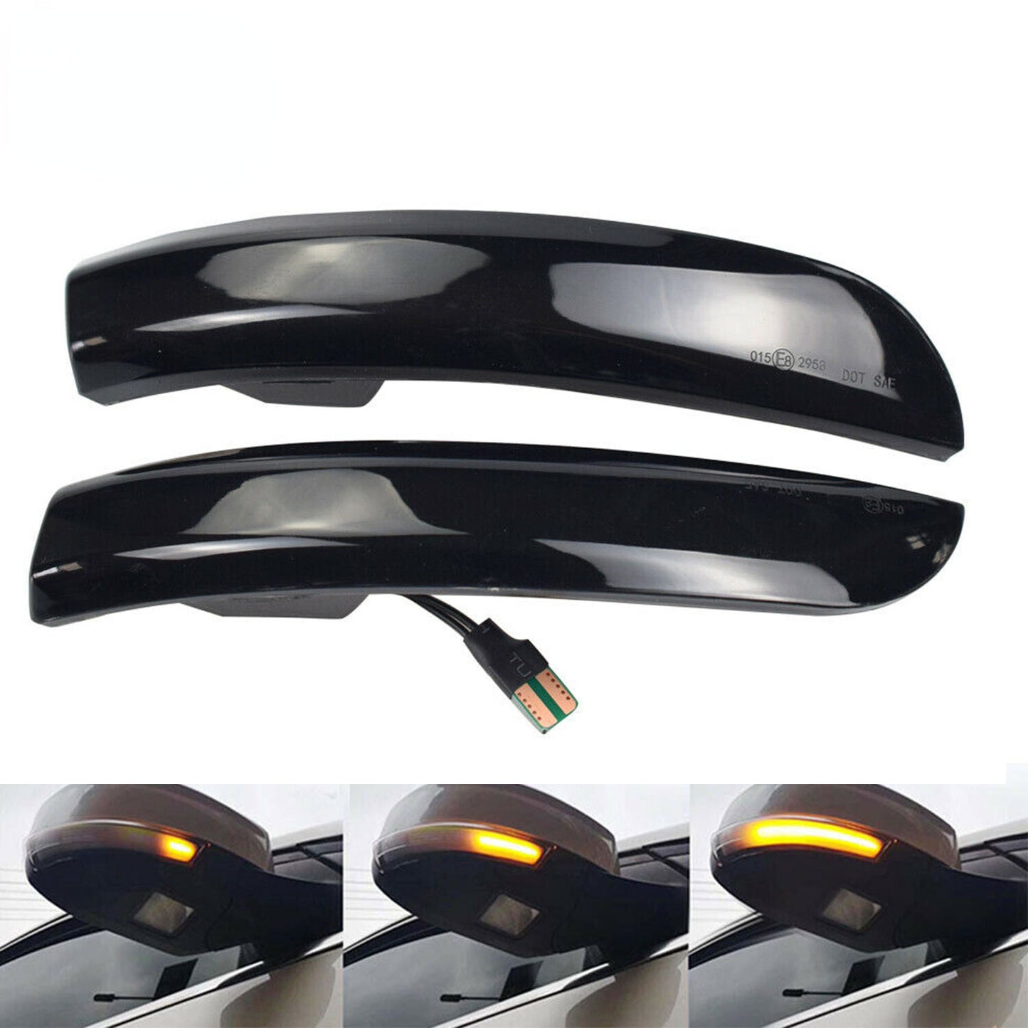 Sequential LED Side Mirror Turn Signal Light For Ford Kuga Escape EcoSport Focus