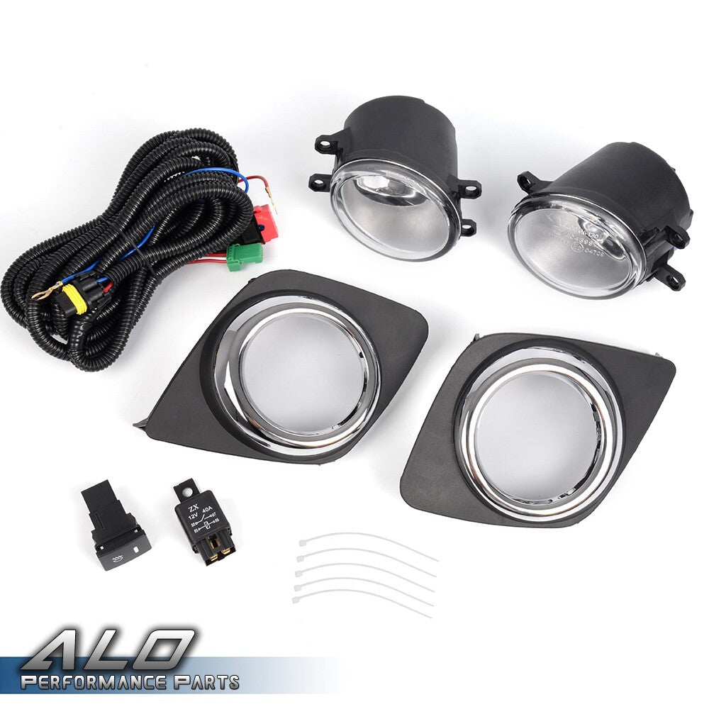 Solid Spare Fit For 09-12 Toyota RAV4 Clear Fog Lights Driving Bumper Lamps+Switch+Bracket