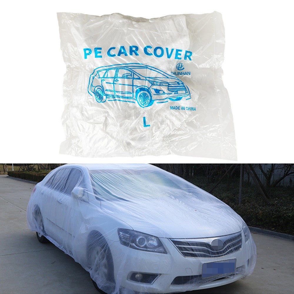 5 PACK Clear Plastic Disposable Car Cover Temporary Universal Rain Dust Garage